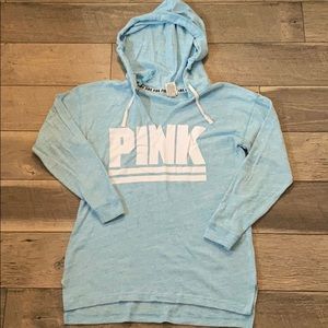 PINK light blue thin hoodie | S